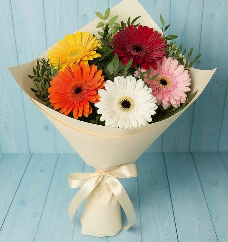 Букет цветов из: Герберы в Старобжегокай