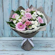 Букет цветов из:  Герберы, Альстромерии и Хризантемы в Старобжегокай