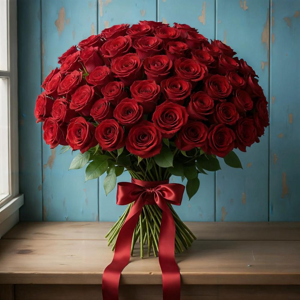 Букет Красные розы Блэк Меджик в Старобжегокай