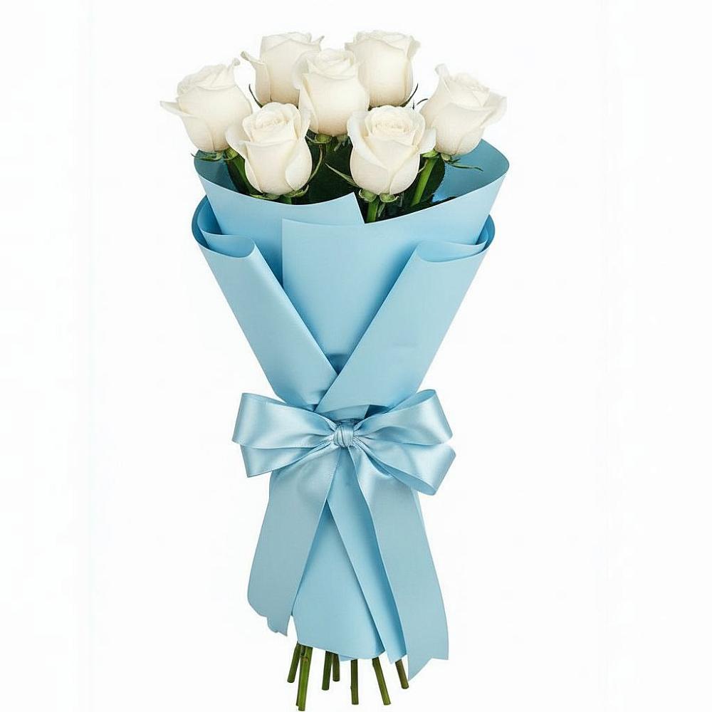 Букет 7 белых роз Проуд в Старобжегокай