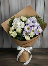 Букет цветов из:  Хризантемы и Розы в Старобжегокай