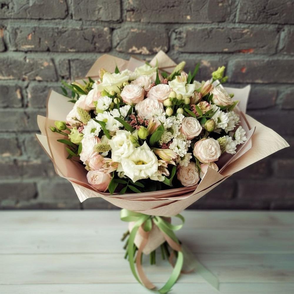 Букет цветов из: Альстромерии, Розы и Хризантемы в Старобжегокай