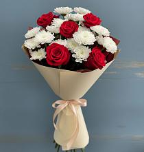 Букет цветов из:  Розы и Хризантемы в Старобжегокай