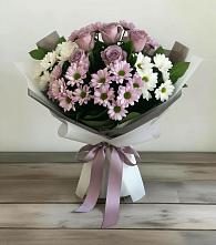 Букет цветов из:  Хризантемы и Розы в Старобжегокай