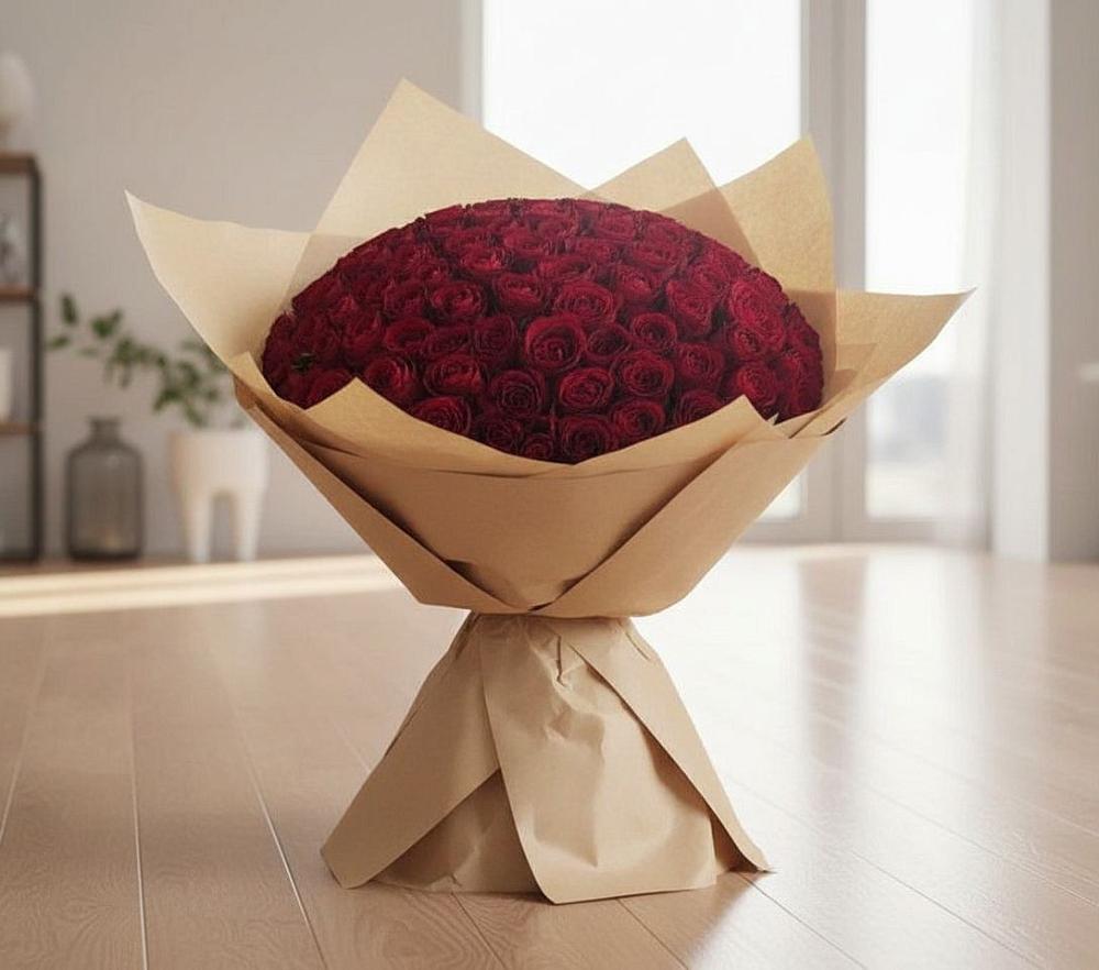 Букет 101 Красная роза в Старобжегокай