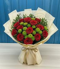 Букет цветов из:  Розы и Хризантемы в Старобжегокай