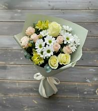 Букет цветов из:  Альстромерии, Розы и Хризантемы в Старобжегокай